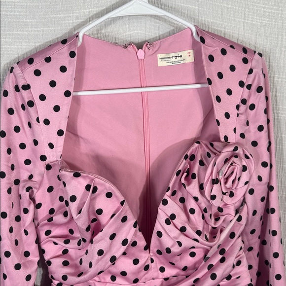 ATOIR The Missy Dress Pink and Black Polka Dots size 6 - Picture 9 of 12